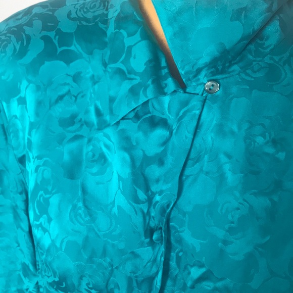 VTG Robbie Bee Silk blouse NWT Floral Size Large NWT Peacock - Picture 3 of 14